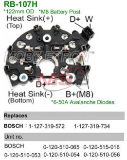 Дiодний мiст BO-12V CG230093, IBR856 (6- 50A) MOBILETRON RB107H
