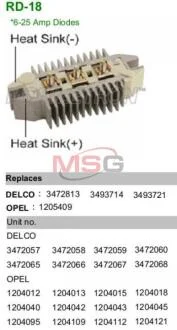 Діодний міст генератора MOBILETRON RD18