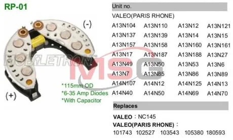 Випрямляч діодний MOBILETRON RP01