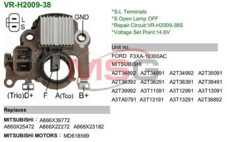 Регулятор генератора VR-H2009-38 MOBILETRON VRH200938