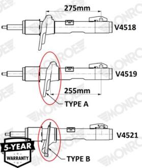Амортизатор передній MONROE V4518