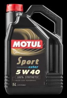 Олива моторна 100% синтетична естерова д/автоMOTUL Sport SAE 5W50 (5L) MOTUL 102716