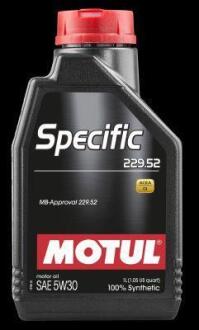 Олива моторна 100% синтетична д/авто Specific 229.52 SAE 5W30 (1L) MOTUL 104844