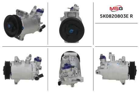 Компресор кондиціонера відновлений VW Caddy III 04-15, Golf VI 09-14, Tiguan 08-16, PASSAT B7 10-15, AUDI A3 12-22, A3 03-12, A1 10-18, Q3 11-18, SKODA Octavia A5 04-13, Fabia II 07-14, Rapid 13-19, Superb 08-15, SEAT Altea 04-09, Leon 05-12, Toledo MSG 5K0820803E R