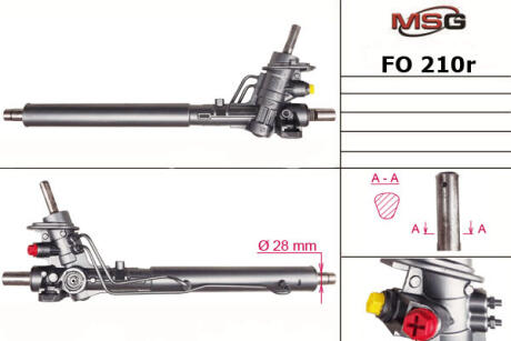 Рульова рейка з ГУР відновлена VW Sharan 95-10, Ford Galaxy 94-06, SEAT Alhambra 96-10 MSG FO210R