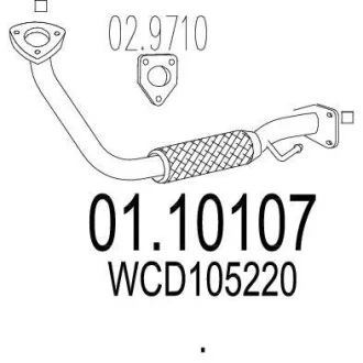 Передня труба вихл. системи MTS 01.10107