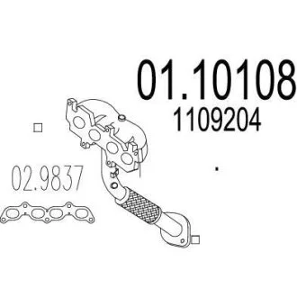 Передня труба вихл. системи MTS 01.10108