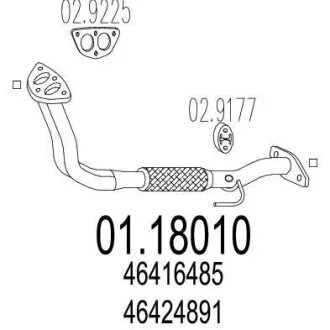 Передня труба вихл. системи MTS 01.18010