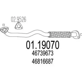 Передня труба вихл. системи MTS 01.19070