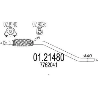 Проміжна труба вихл. системи MTS 01.21480