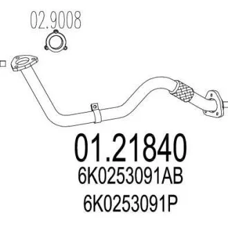 Передня труба вихл. системи MTS 01.21840