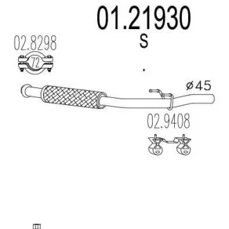 Проміжна труба вихл. системи MTS 0121930