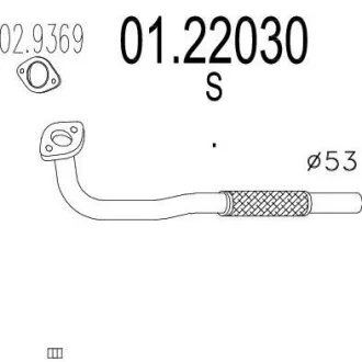 Проміжна труба вихл. системи MTS 01.22030
