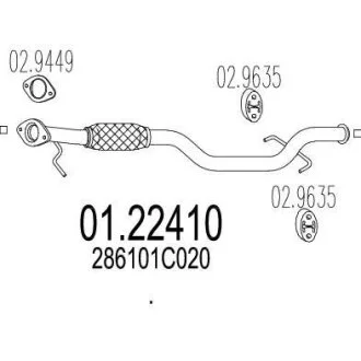 Проміжна труба вихл. системи MTS 01.22410