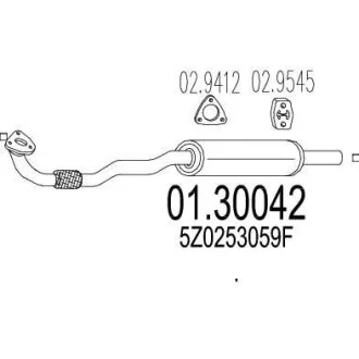Додатковий глушник MTS 0130042