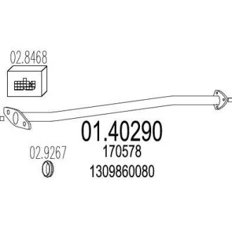 Проміжна труба вихл. системи MTS 01.40290