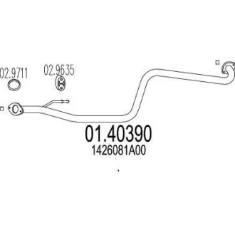 Проміжна труба вихл. системи MTS 01.40390