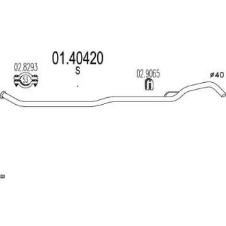 Проміжна труба вихл. системи MTS 01.40420