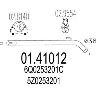 Вихлопна труба MTS 0141012