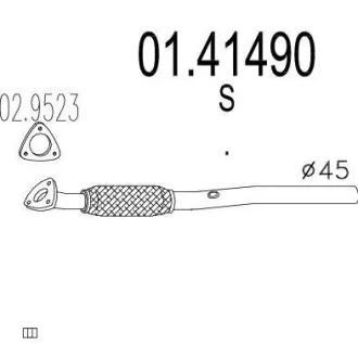 Проміжна труба вихл. системи MTS 01.41490