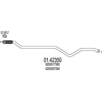 Проміжна труба вихл. системи MTS 01.42350