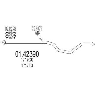 Проміжна труба вихл. системи MTS 01.42390
