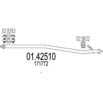 Проміжна труба вихл. системи MTS 01.42510