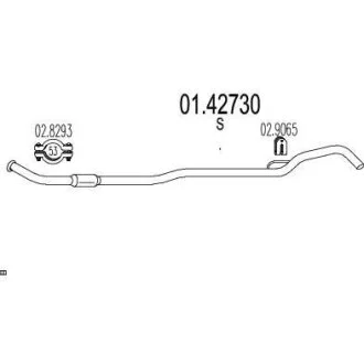 Проміжна труба вихл. системи MTS 01.42730