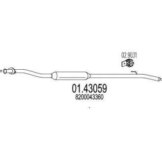 Труба выхлопного газа MTS 01.43059