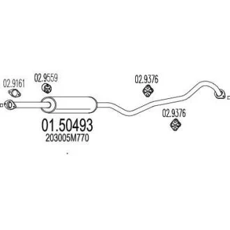 Проміжний глушник MTS 0150493