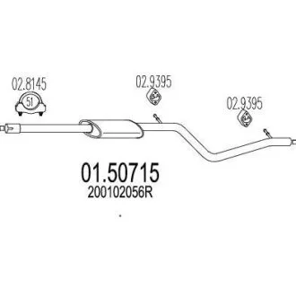 Проміжний глушник MTS 01.50715