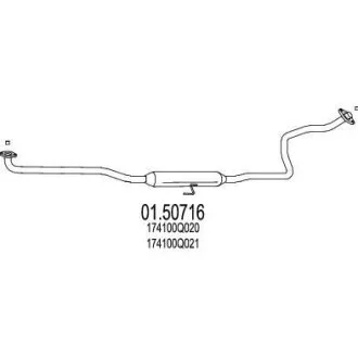 Проміжний глушник MTS 0150716