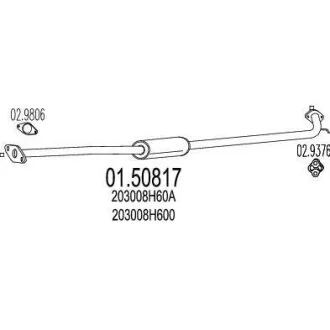 Проміжний глушник MTS 0150817