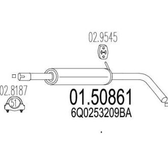 (БЕЗ ВОЗВРАТА) t?Вumik ?Ыrodkowy IBIZA/FABIA/POLO 1.9 TD 06-15 MTS 01.50861