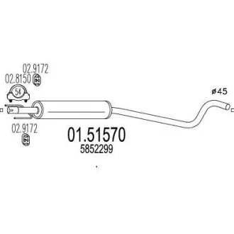Проміжний глушник MTS 0151570
