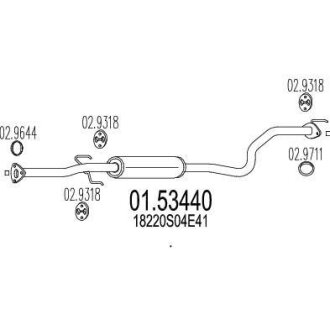 Резонатор (Средняя часть выхлопной системы (Резонатор)) MTS 01.53440