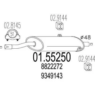 Проміжний глушник MTS 01.55250