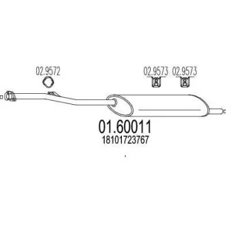 Глушник (Задняя часть выхлопной системы (Глушитель).) MTS 01.60011