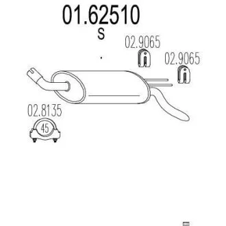 Глушник (Задняя часть выхлопной системы (Глушитель).) MTS 01.62510