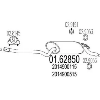 Глушник (Задняя часть выхлопной системы (Глушитель).) MTS 01.62850