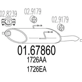 Глушник (Задняя часть выхлопной системы (Глушитель).) MTS 01.67860
