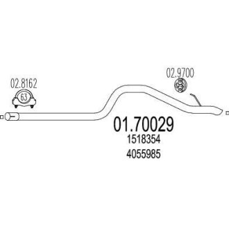 Задня труба вихлопної системи MTS 01.70029