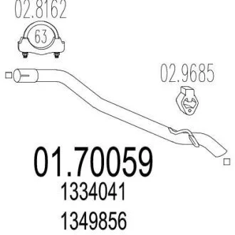 Задня труба вихлопної системи MTS 01.70059