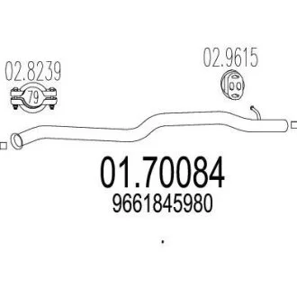 Задня труба вихлопної системи MTS 01.70084