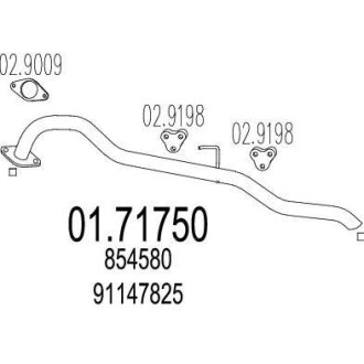 Задня труба вихлопної системи MTS 01.71750