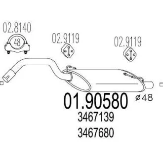 Глушник (Задняя часть выхлопной системы (Глушитель).) MTS 01.90580