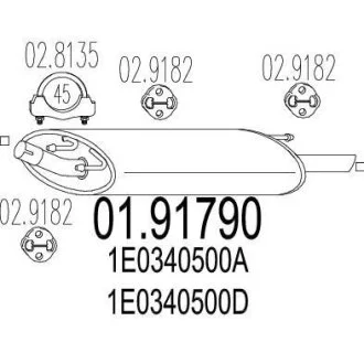 Глушник (Задняя часть выхлопной системы (Глушитель).) MTS 01.91790
