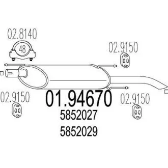 Глушник (Задняя часть выхлопной системы (Глушитель).) MTS 01.94670