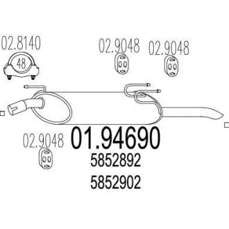 Глушник (Задняя часть выхлопной системы (Глушитель).) MTS 01.94690