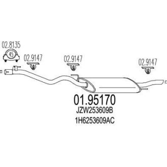 Глушник (Задняя часть выхлопной системы (Глушитель).) MTS 01.95170